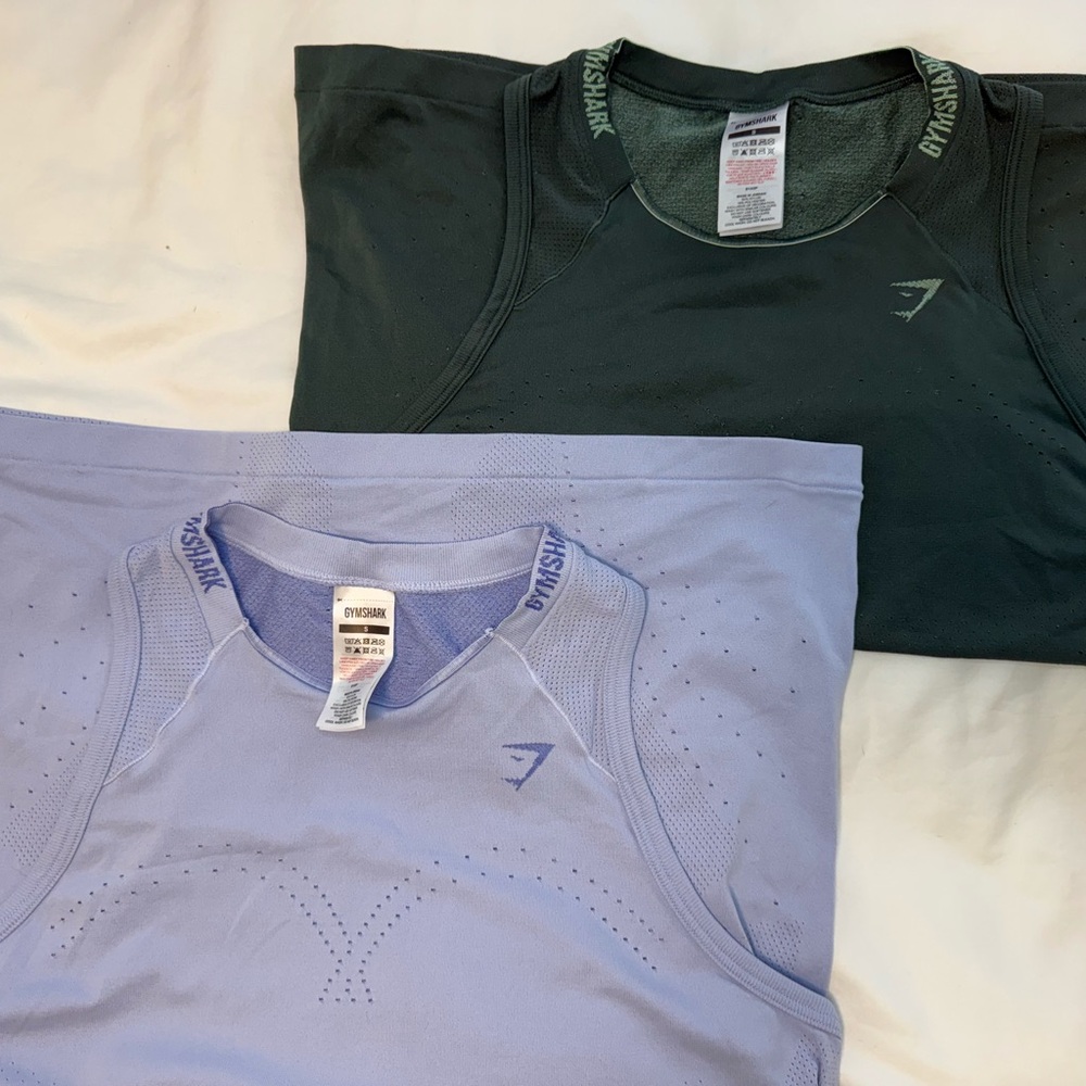 Gymshark Sleeveless Tops in Green and Lavender